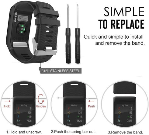 Band for Garmin Vivoactive HR, Soft Silicone Replacement Watch Band Only for Garmin Vivoactive HR (No Tracker, Replacement Bands Only)...