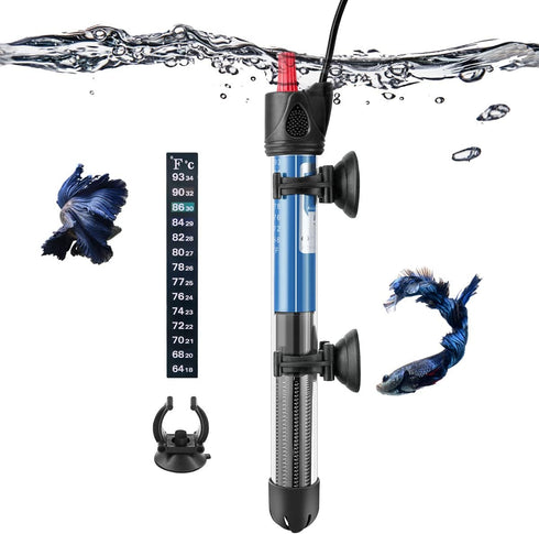 Hitop 25W/50W/100W/300W Adjustable Aquarium Heater, Submersible Glass Water Heater for 5 – 70 Gallon Fish Tank (50W)...