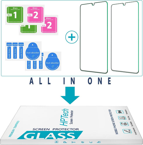 HPTech 2-Pack Tempered Glass For LG K51, Reflect, Q51 Screen Protector, Easy to Install, 9H Hardness, Bubble Free...