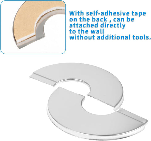 3 Pcs Stainless Steel Wall Split Flange Round Escutcheon Plate Floor and Ceiling Plate Cover Split Flange Plumbing Cover Plates Self Adhesive Spli...