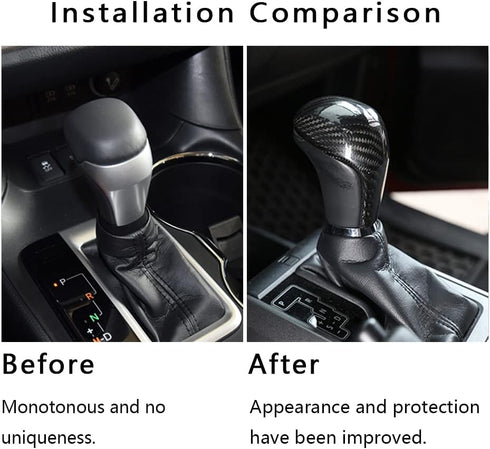 ABS Carbon Fiber Gear Shift Knob Head Cover Trim Interior Moulding Decoration Sticker Accessories Fit for Toyota Highlander 2014-2019...