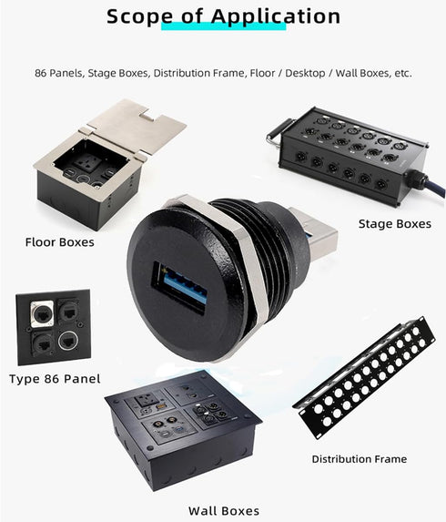 PENGLIN 2PCS USB 3.0 Connector, USB Male to Female Conversion Connector, USB3.0 Panel Mount Extension Adapter for Data Transfer/Charging...