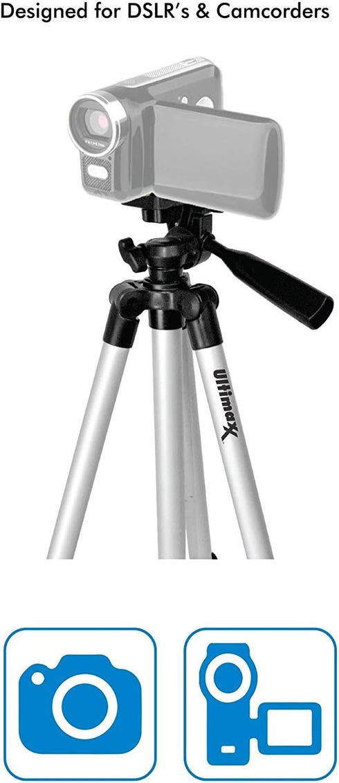 Ultimaxx Lightweight Portable Camera Tripod Stand with Carrying Bag for Sony, Nikon, Canon, Olympus, Pentax, Panasonic, Samsung Cameras and Camcor...