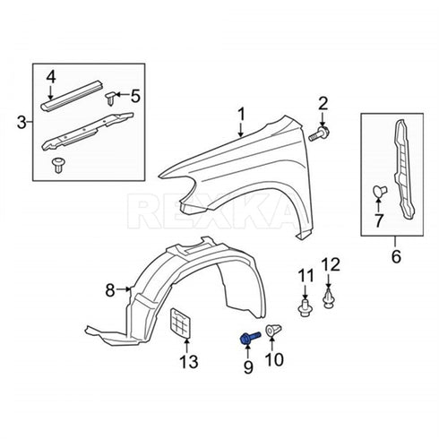 Rexka 30pcs Fender Liner Under Cover Screw Bolt Compatible with 90159-60496 Toyota Lexus...
