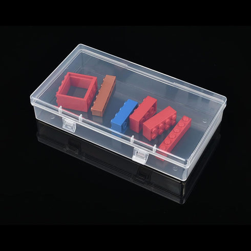 4 Pack Rectangular Clear Plastic Storage Containers Box with Hinged Lid for Beads and Other Small Craft Items (6.1 x 3.3 x 1.18 inch)...