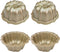 Carbon Steel Mini Bundt Cake Pans, 4 Inch Metal Nonstick Fluted Cake Pan, 4Pcs Kugelhopf Mould for Baking Buntcake Bundtlet Bavarois Cupcake Brown...