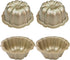 Carbon Steel Mini Bundt Cake Pans, 4 Inch Metal Nonstick Fluted Cake Pan, 4Pcs Kugelhopf Mould for Baking Buntcake Bundtlet Bavarois Cupcake Brown...