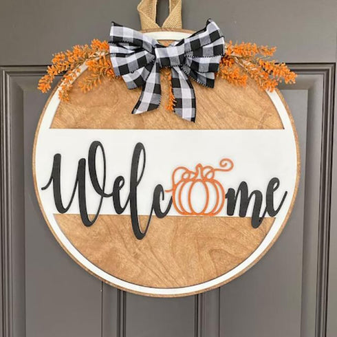 Welcome Fall Stencils 12” Hello Pumpkin Stencil Thanksgiving Stencil Autumn Gather Happy Harvest Drawing Templates for Painting on Wood Sign Fall ...