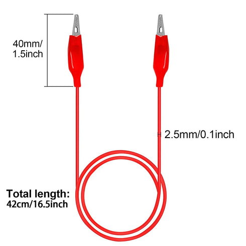 40 PCS Alligator Clips Electrical, 5-Color 21.5inch Test Leads with Alligator Clips, Stamping Jumper Wires for Electrical Testing, Circuit Connect...