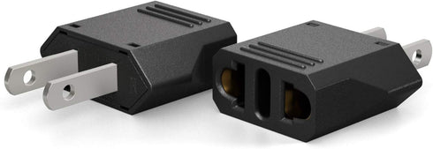 Unidapt US Canada Mexico Travel Plug Adapter, European to US Plug Adapter, Universal Outlet Adapters, 2-Pack EU to US Adaptor, Europe to USA, Type...