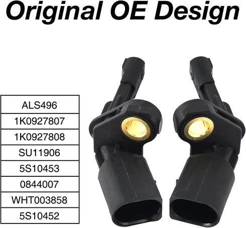 SPEEDWOW 2pcs ABS Wheel Speed Sensor Rear Left Right for Audi TT, VW Amarok Beetle Bora CC Golf GTI Jetta Passat Rabbit, Seat Leon, Porsche Carrer...