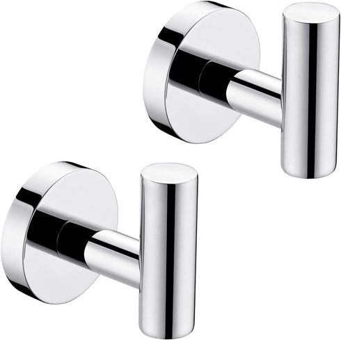 Hoooh Towel Hook, SUS 304 Stainless Steel Coat/Robe Clothes Hook for Bath Kitchen Garage Wall Mounted (2 Pack), Polished Chrome, B100-CH-P2...