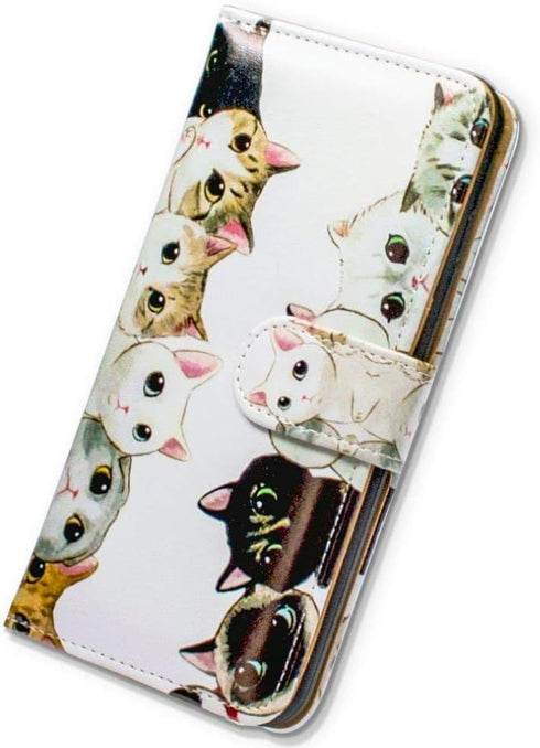 Case for iPhone 11 Pro, White Black Cute Cats Flip Leather Case Wallet Cover with Credit Card Slot ID Card Holder Kickstand for iPhone 11 Pro...