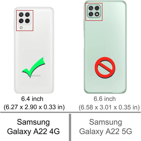 Osophter for Galaxy A22 4G Case with Screen Protector Shock-Absorption Flexible TPU Rubber Protective Cell Phone Cover for Samsung Galaxy A22 4G(N...