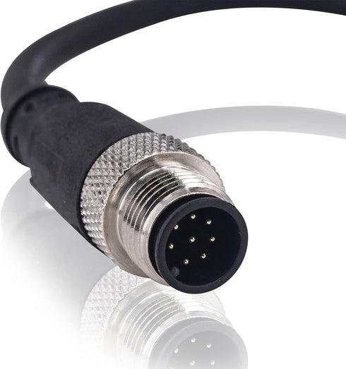 M12 Sensor Connector Aviation Cable - Male 8 pin Straight 6.5Ft/2M Aviation Socket Waterproof Electrical Cable for Industrial Automation Control,F...