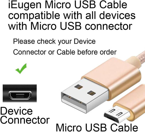 10-Pack Micro USB Cable Android Charger 5FT, Unbreakable Micro USB Charging Cable, Fast Charging Cords Android Nylon,-Silver...