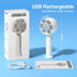 Portable Handheld Fan with Refrigeration Mode, 3 Speed Cold Wind Hand Fan, 3000mAh Battery Operated Rechargeable USB Fan, Non-Slip, Flashlight, Qu...