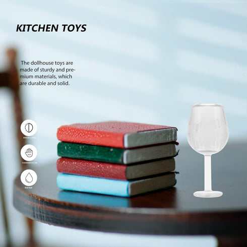 Toddmomy Mini Wine Glasses 10Pcs Miniature Dollhouse Wine Glasses 1: 12 Kids Dollhouse Kitchen Toys Dollhouse Accessories...
