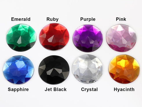 50mm Sapphire H104 Extra Large Self Adhesive Round Jewels - 2 Pieces...