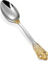 KEAWELL Luxury Dinner Spoon, Set of 4, 18/10 Stainless Steel Tablespoons, Silverware Spoon Set, Mirror Polished, 7.8 Inches (Gold Accent)...