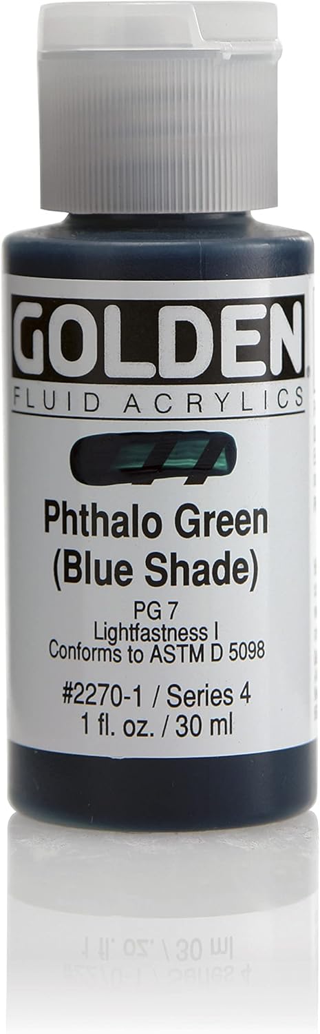 Golden Fluid Acrylic Paint 1 Ounce-Phthalo Green/Blue Shade...