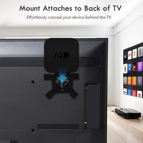 IFCASE Wall/Under Desk/Back of TV Mount Compatible with All Apple TV Generations (Including All 4K Models) (Black)...