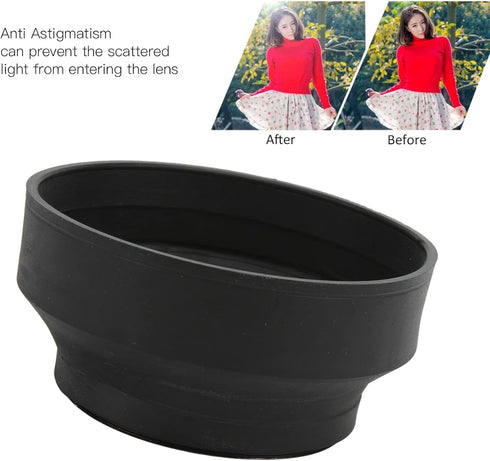 77mm Rubber Lens Hood, Lens Hood 3 In1 Universal Collapsible Camera Lens Hood with 3 Different Adjustable States (82mm)...