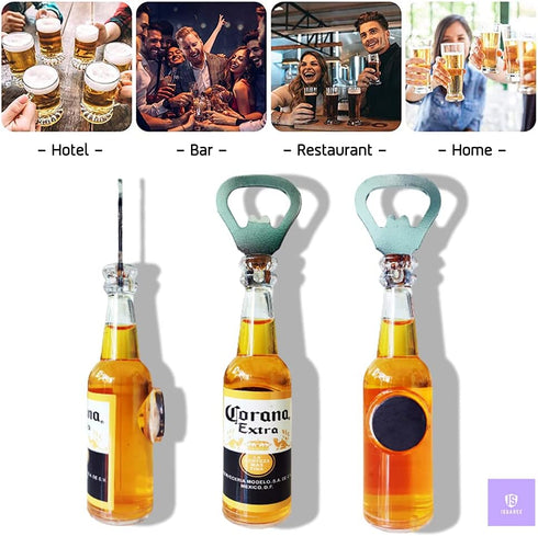 Magnetic Beer Bottle Opener Figure Beer Bottle Bar Refrigerator Decor Unique Birthday Gifts Collection (Corona Extra)...