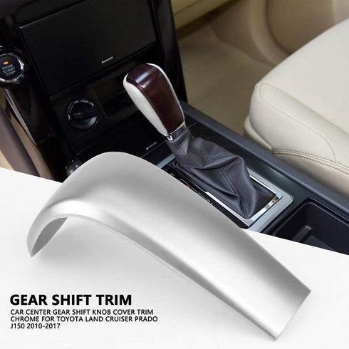 Dweekiy Gear Shift Cover Trim, Car Center Gear Shift Knob Cover Trim Chrome Stickers for Toyota Land Cruiser Prado J150 2010-2017...