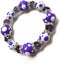 Linpeng Purple Glass Beads Polka Dots Bracelet, One Size...