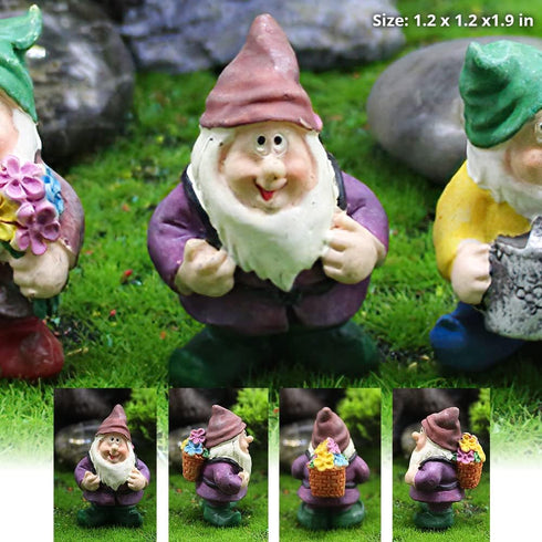 PEATOP Fairy Garden Accessories, Garden Gnome Figurines Set of 7, Miniature Gnome Figurines for Plant Pots Decor, Home Decoration, Fairy Garden...
