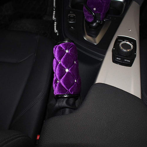 eing Plush Handbrake Cover Gear Shift Cover Seat Belt Cover 3 PCS/Set Car Interior Set Accessories Decor,Purple...