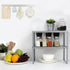 NEX Kitchen Shelf Organizer for Counter Cupboard Pantry, Set of 2 Cabinet Shelf Organizer Spice Rack, Stackable, Metal, Silver...
