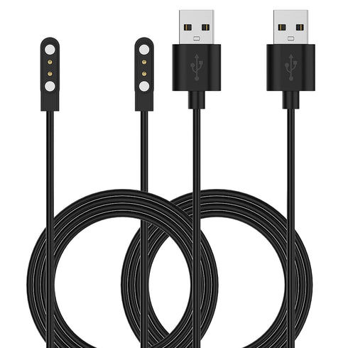 RuenTech 2-Pack Charger Compatible with Letsfit IW1 EW1/FITNIV IW1/LIVIKEY EW1 Smart Watch, 3.3FT Replacement Charing Cable for LIVIKEY Smart Watc...