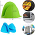 Silicone Cooking Pinch Grips Oven Mitts - Finger Protector Pot Holder for Kitchen,Cooking,Baking,BBQ - Heat Resistant Gloves, 2 Pairs (Blue and Gr...