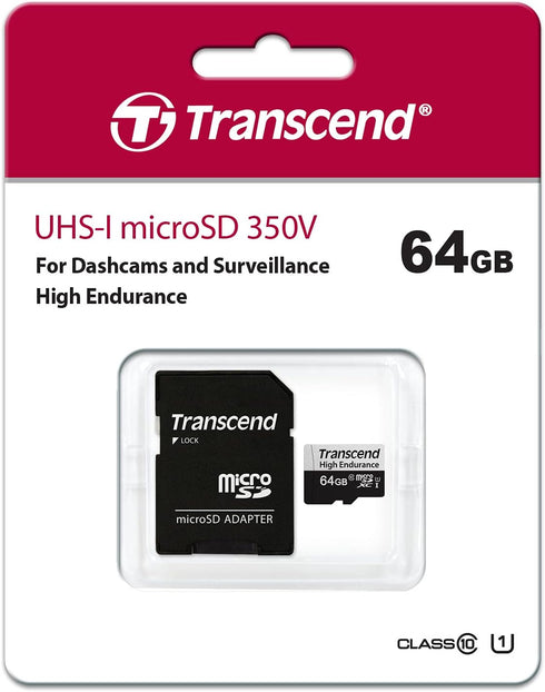 Transcend TS64GUSD350V 64GB UHS-I U1 Micro SD Memory Card...