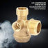 Air Compressor Check Valve, 3-Way Brass Male Threaded Air Compressor Check Valve Tube Central Pneumatic Tool G1/2" x G3/8" x G1/8"...