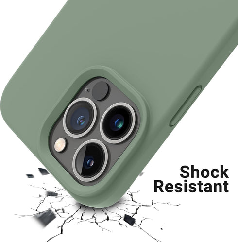 OTOFLY Designed for iPhone 14 Pro Case, Silicone Shockproof Slim Thin Phone Case for iPhone 14 Pro 6.1 inch (Calke Green)...