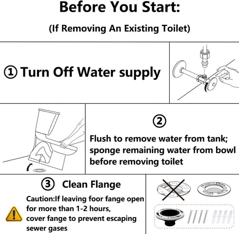Toilet Flange Repair Kit, Flange Repair Kit for 4" and 5" or Special 3" Waste Line, for Toilet Flange Repair and Installation Black...