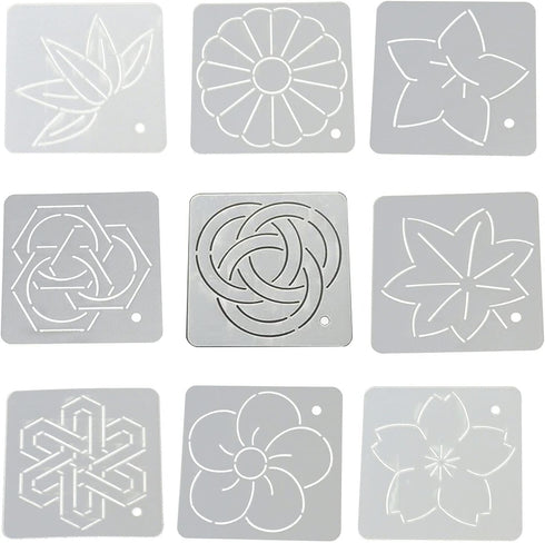 YICBOR Flower Line Quilting Stencil Kit, 9pcs Quilting Rulers and Templates Set, Reusable Flower, Thorn, Embroidered Stencils, Crimping Template, ...