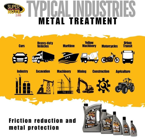 Engine Treatment SUPERKOTE 2000 / Metal Treatment/Super Lubricant/Heavy Duty/Anti Friction/Engine Metal Treatment/Lube/EP/Automotive/Cars / 8oz...