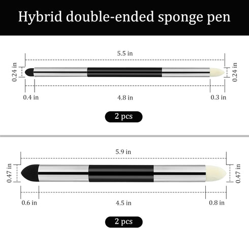4Pcs Sketch Blending Sponge Pens, Double Headed, Washable and Reusable Blending Stump Drawing Art Blenders for Artists, Ideal for Highlighting, Sh...