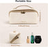 Large Capacity Cosmetic Bag for Women Portable Waterproof PU Leather Makeup Bag Open Flat Makeup Organizer With Clear Divider and Handle(Beige)...