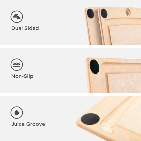Epicurean All-In-One Cutting Board with Non-Slip Feet and Juice Groove, 10" × 7", Natural/Black...