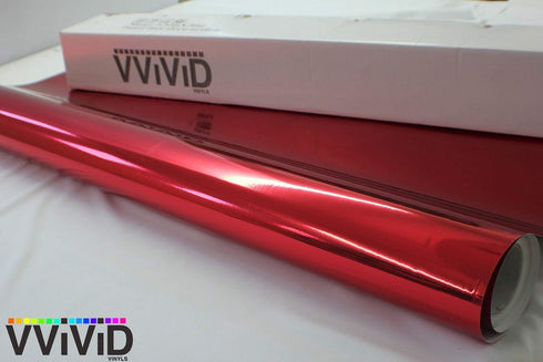 VViViD Red Mirror Chrome Cast Vinyl Wrap for Car, Boat, Bike Self Adhesive Film Air Release Bubble and Air-Free 3MIL (1ft x 5ft)...