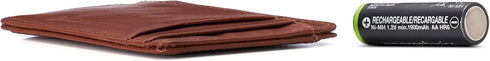 Alpine Swiss RFID Minimalist Oliver Front Pocket Wallet For Men Leather York Collection Smooth Finish Tan...