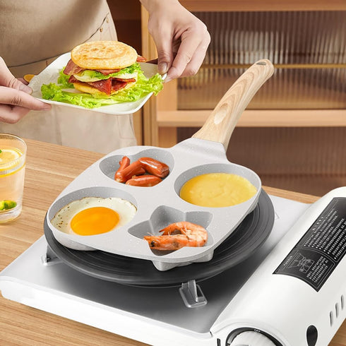4 Cups Egg Pans?Omelette Pan?Egg Pans Nonstick Easy Clean,Crepe Pan Egg Mold for Breakfast Sandwiches Compatible with Gas Stove and Induction Cook...
