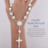 2 PCS Car Interior Rearview Mirror Decorative Pendant, 0.39" Rosary with Tori Cross Bead Hanging Pendant Bead String, Multi-Purpose Personalized F...
