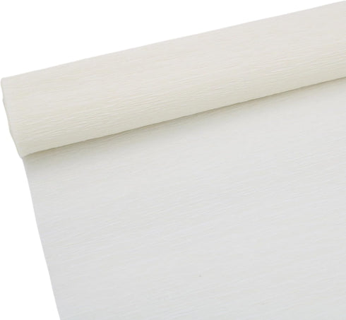 70g Premium Crepe Paper Roll for Flower Making White Green Pink Crepe Paper Sheets Streamer,10in Width, 8ft Length (Cream)...