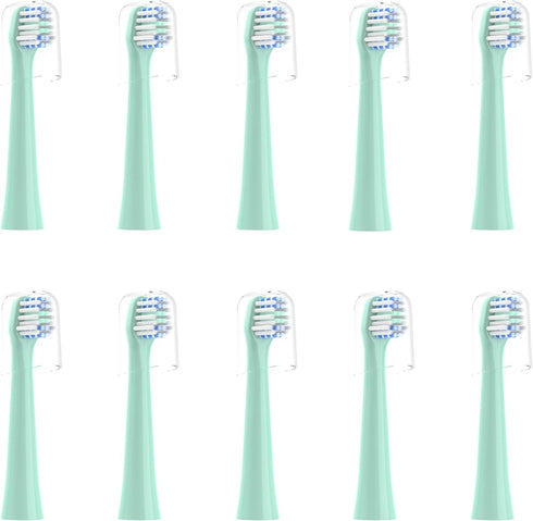 Replacement Toothbrush Heads 10 Pack Compatible with Colgate Hum Connected Smart Battery Electric Toothbrush Head, Green...
